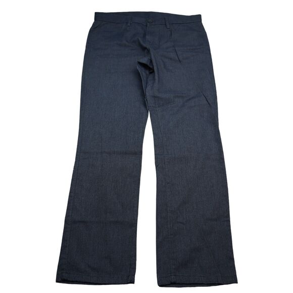 Perry Ellis Portfolio Pants Mens 33 X 32 Navy Blue Khakis Dress Casual * - Picture 1 of 16